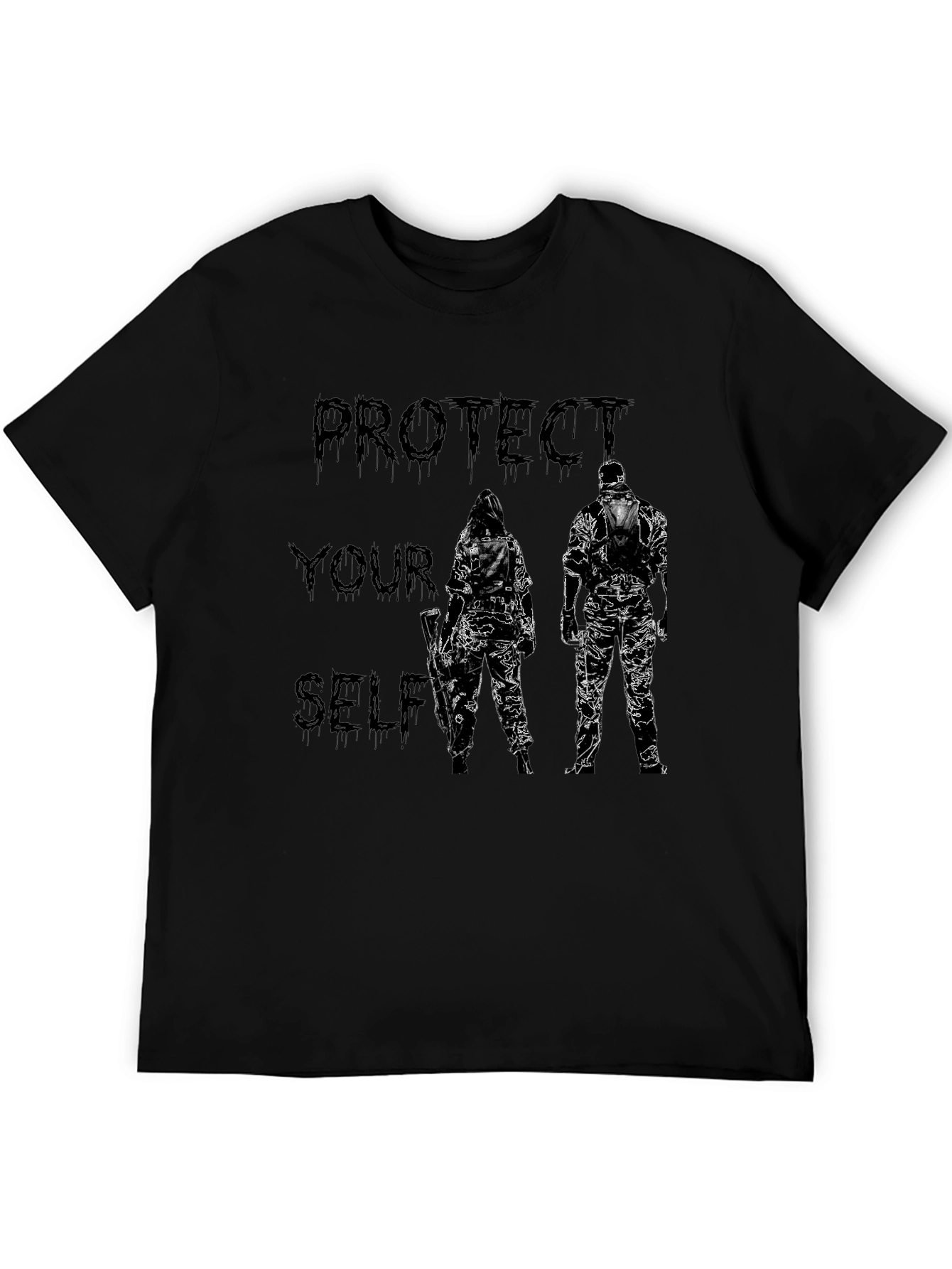 Protect Yourself Graphic Print T-Shirt