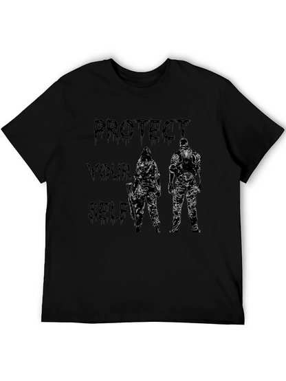 Protect Yourself Graphic Print T-Shirt