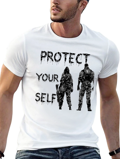 Protect Yourself Graphic Print T-Shirt