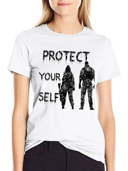 Protect Yourself Graphic Print T-Shirt