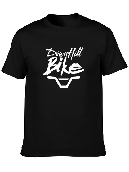 Downhill Bike Graphic Tee - Black Cotton T-Shirt