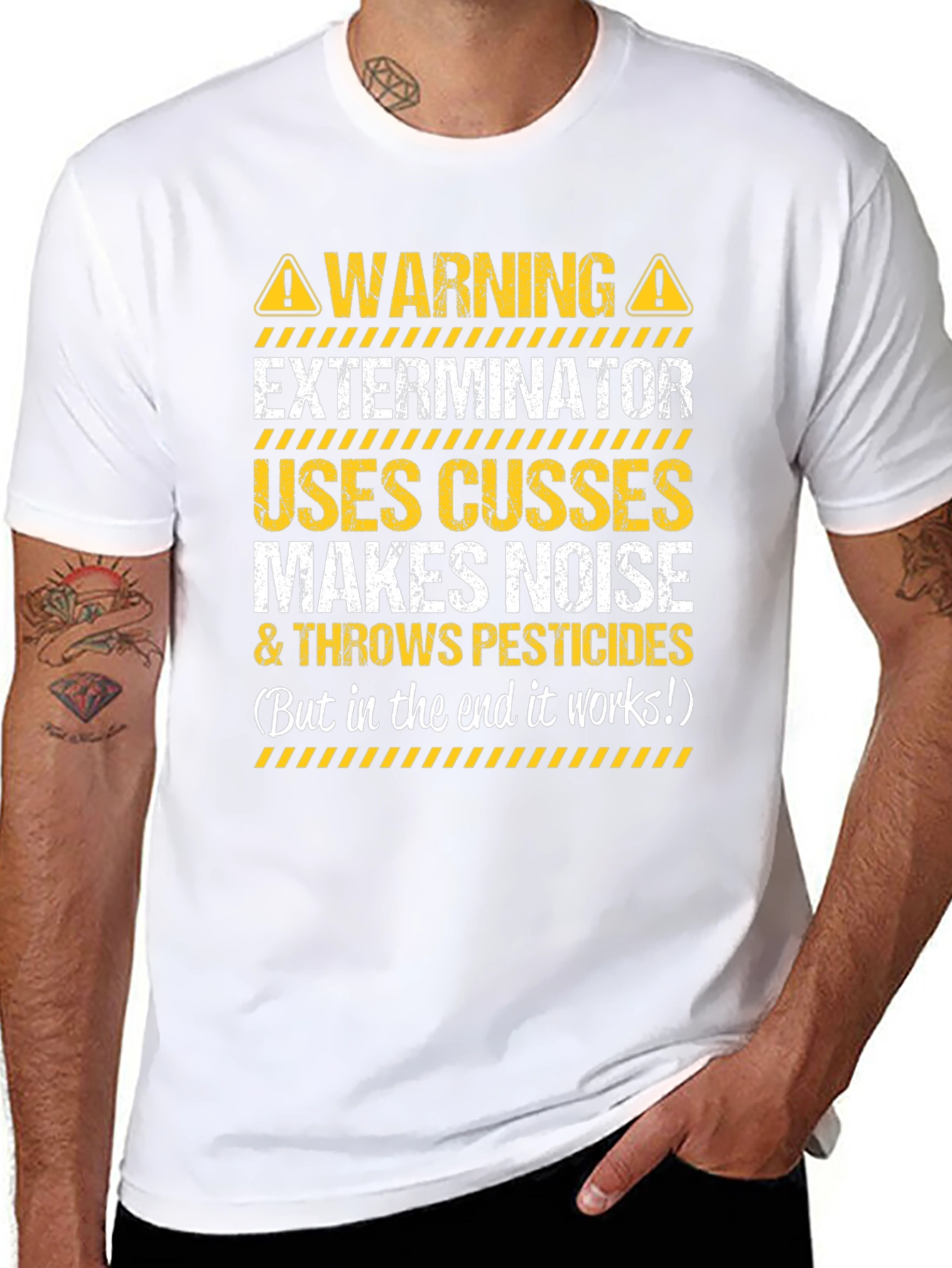Warning Exterminator T-Shirt Funny Pest Control Tee