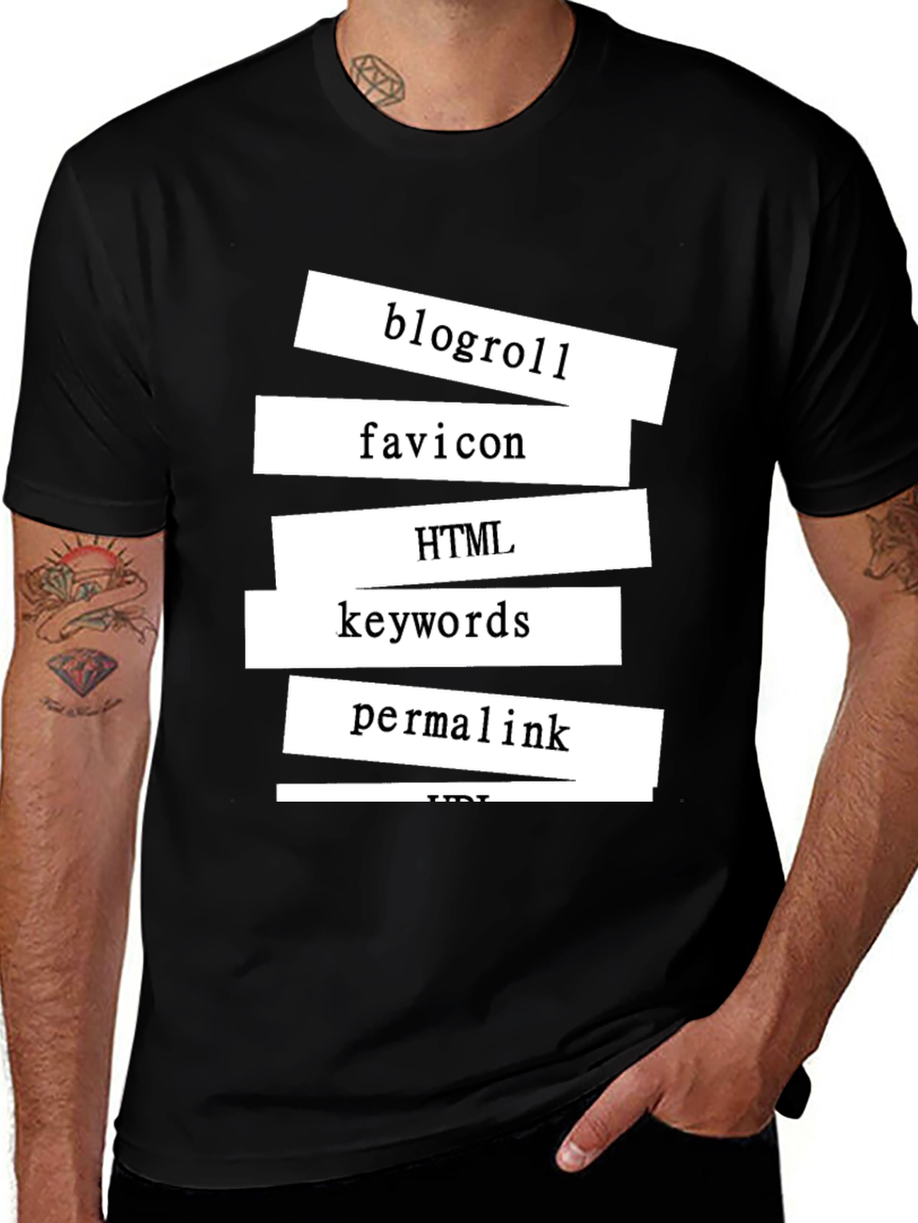 Tech Words Black Tee