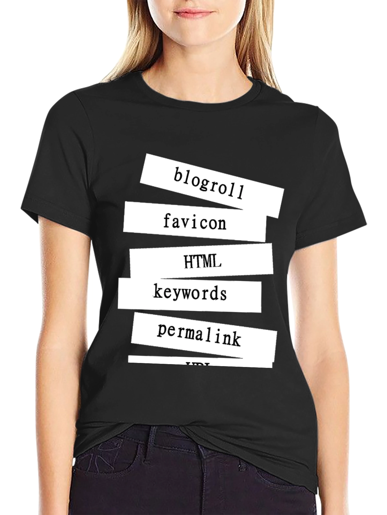 Tech Words Black Tee