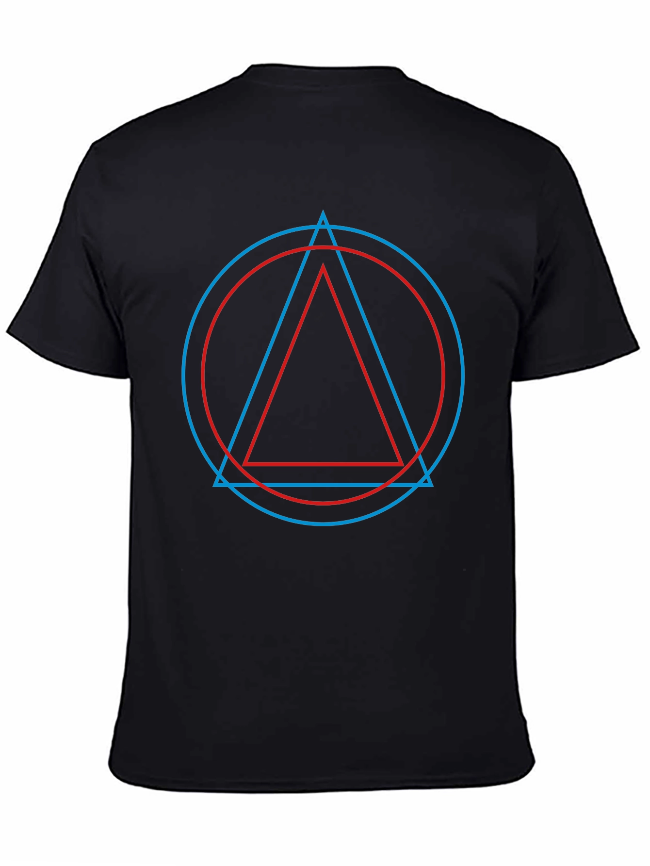 Geometric Print Mens Black T-Shirt