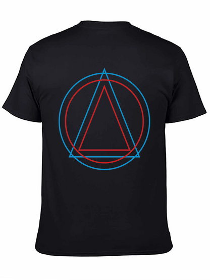 Geometric Print Mens Black T-Shirt