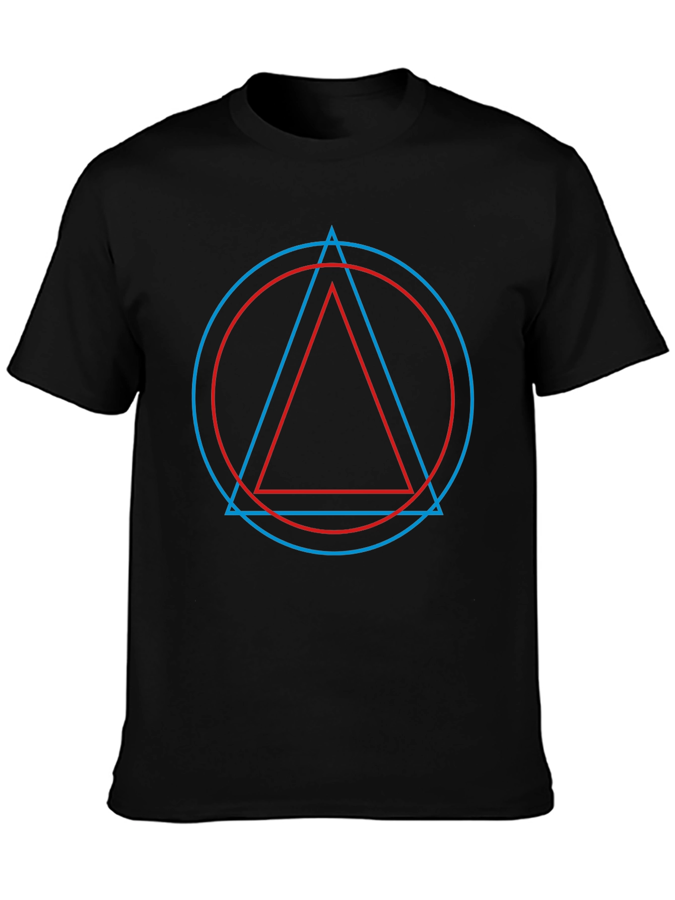 Geometric Print Mens Black T-Shirt