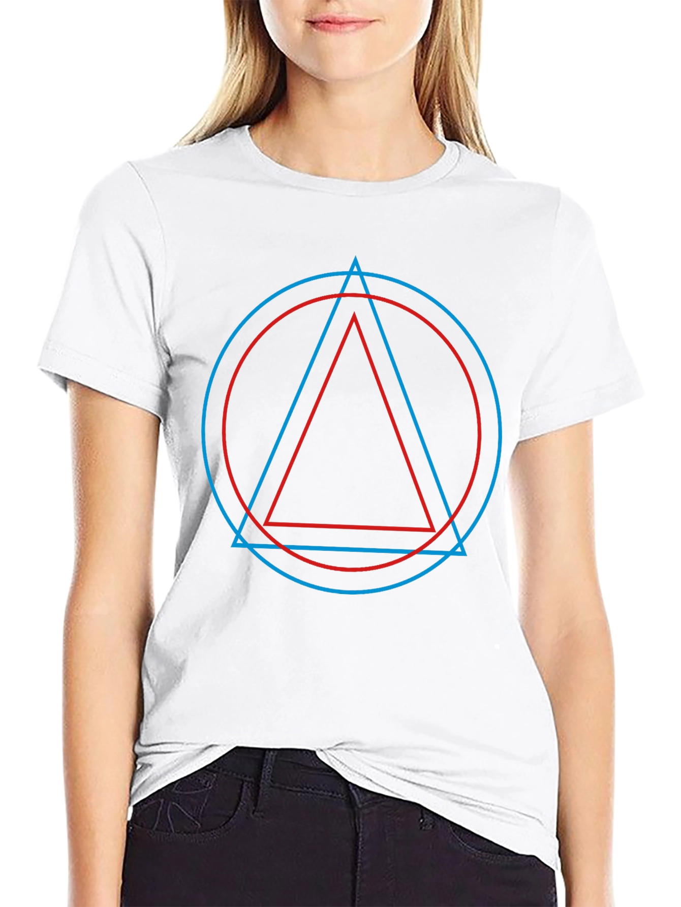 Geometric Print Mens Black T-Shirt