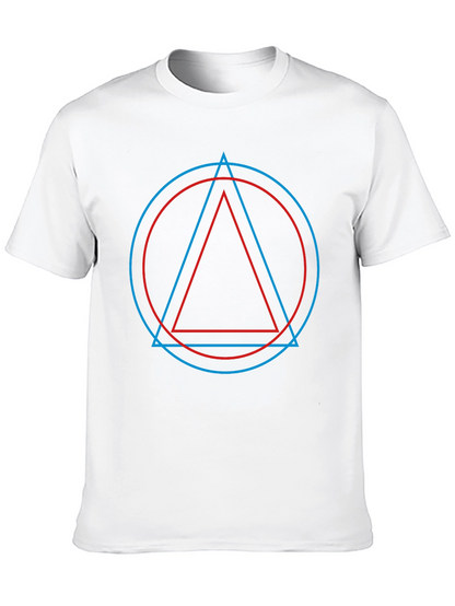 Geometric Print Mens Black T-Shirt