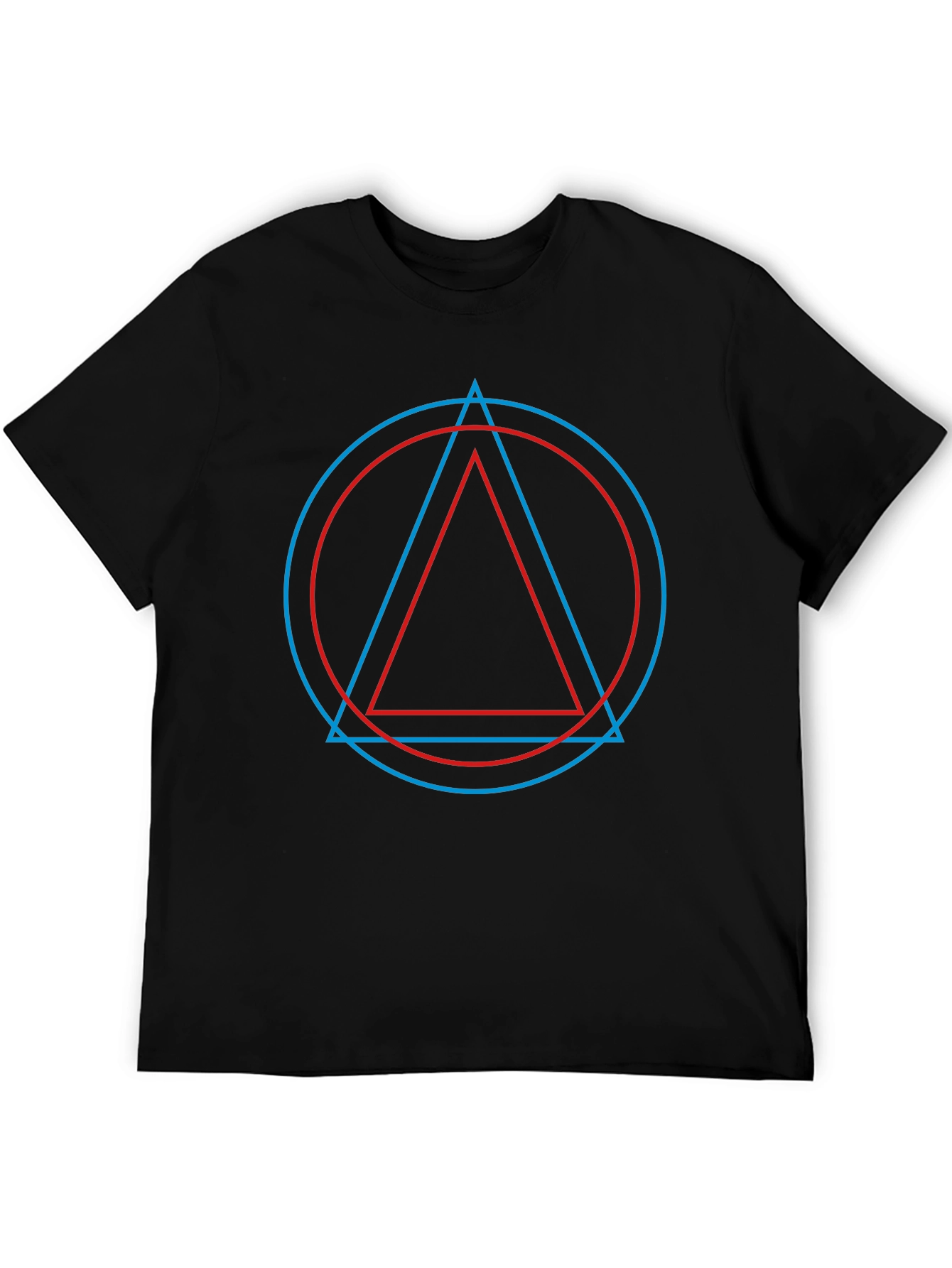 Geometric Print Mens Black T-Shirt