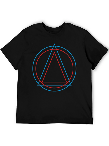 Geometric Print Mens Black T-Shirt