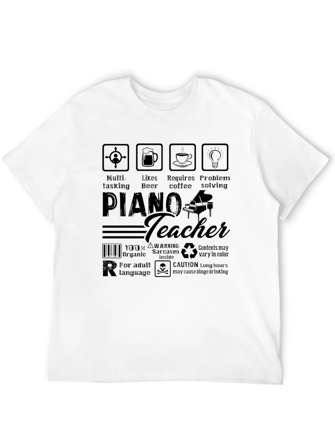 Piano Teacher Novelty Graphic T-Shirt