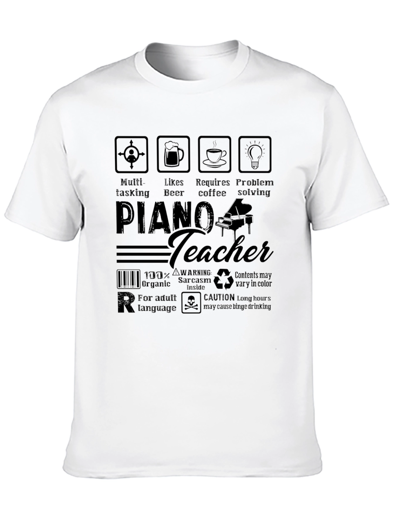 Piano Teacher Novelty Graphic T-Shirt