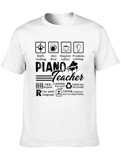 Piano Teacher Novelty Graphic T-Shirt