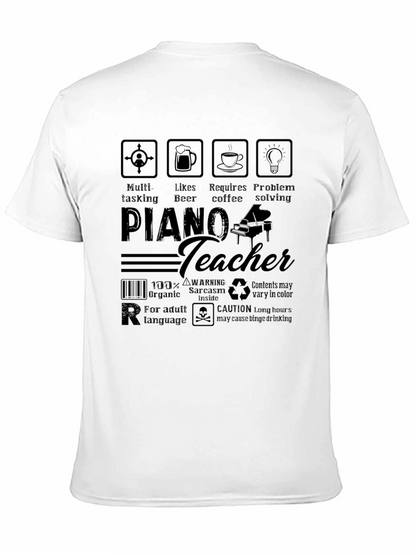 Piano Teacher Novelty Graphic T-Shirt