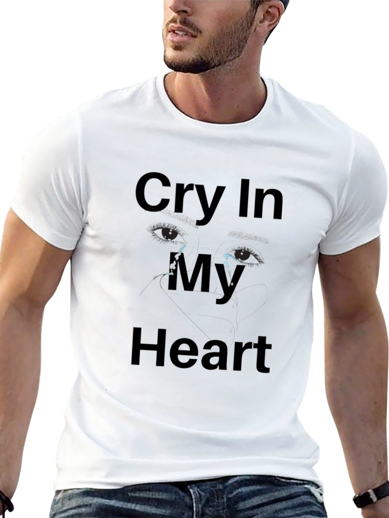 Cry In My Heart Graphic T-Shirt - Black
