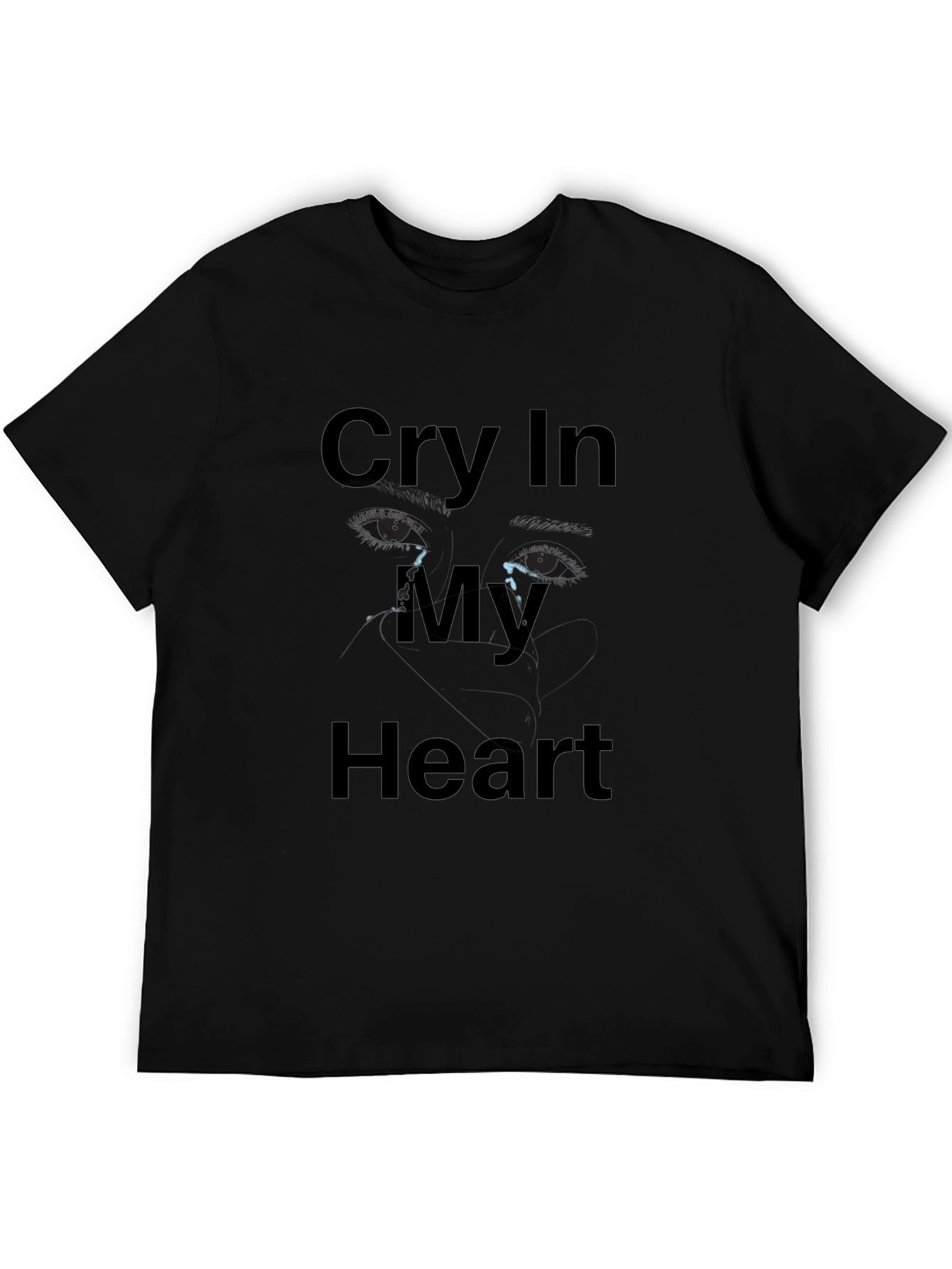 Cry In My Heart Graphic T-Shirt - Black