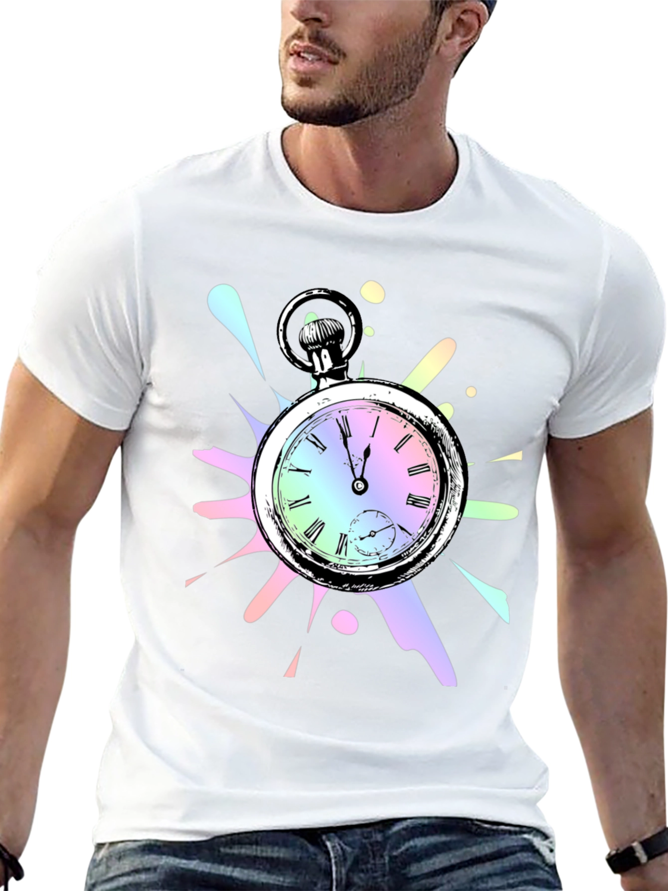 Pocket Watch Graphic Tee - Unique Design