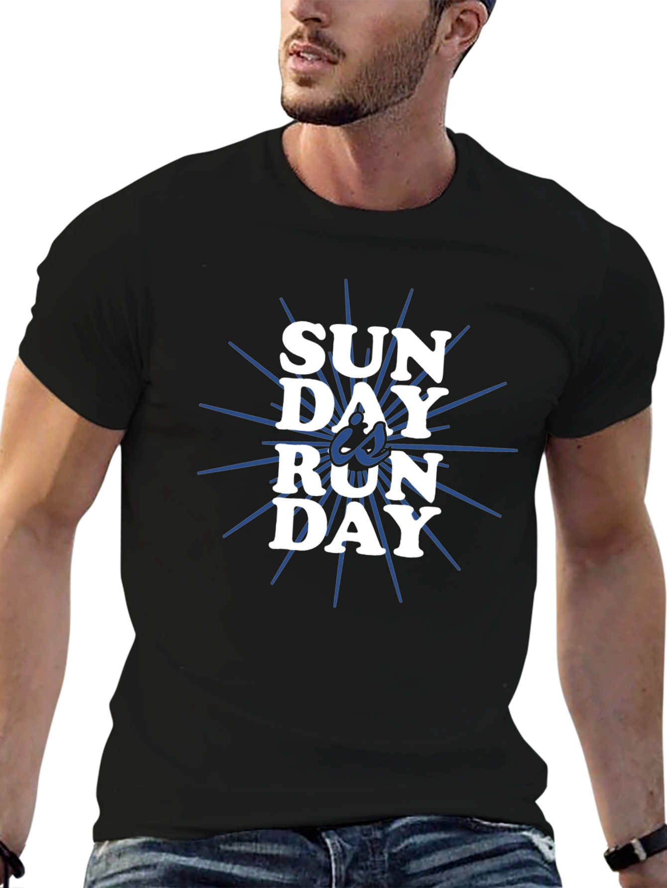 Sunday Run Day Graphic Tee - Black