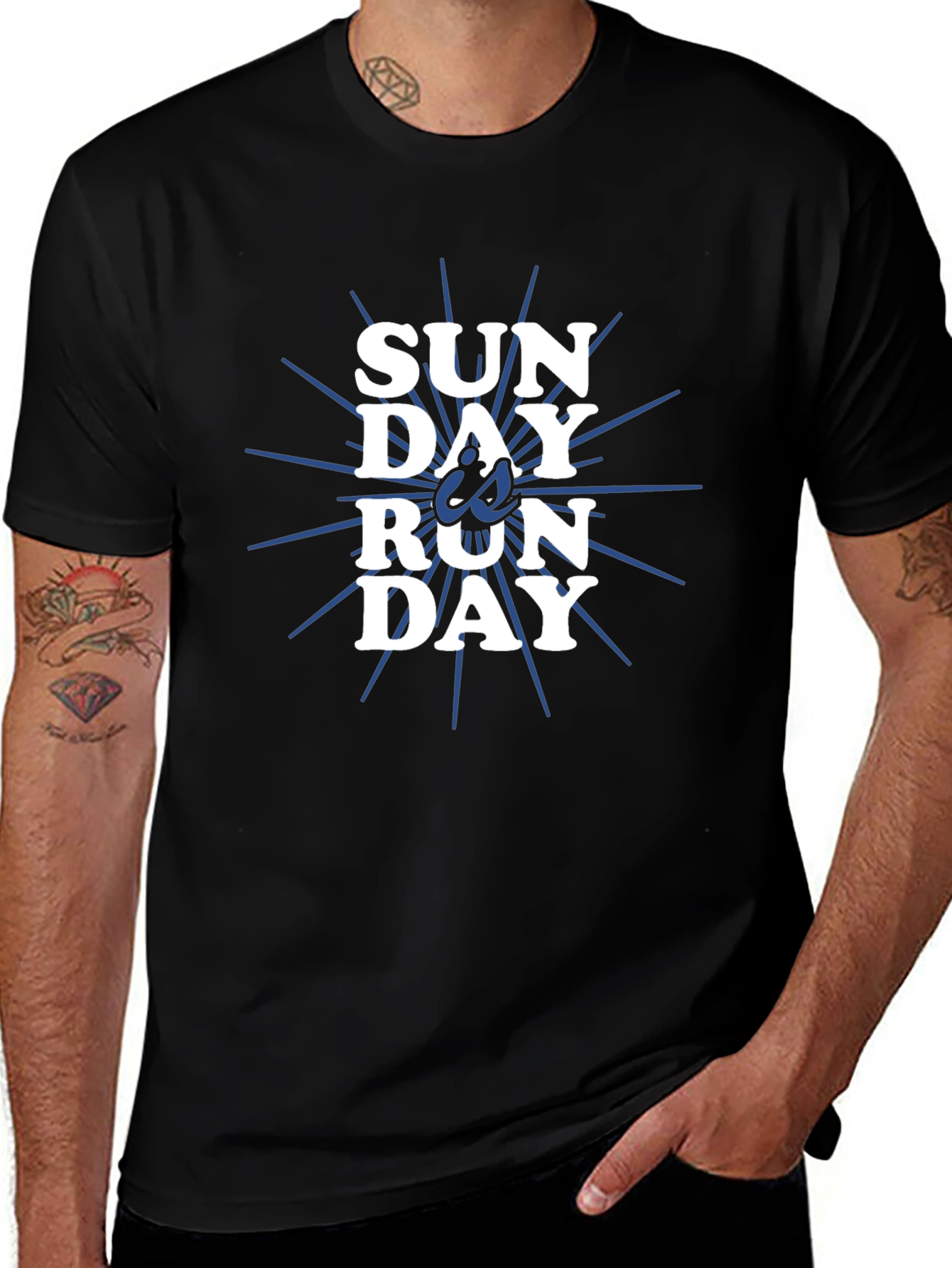 Sunday Run Day Graphic Tee - Black