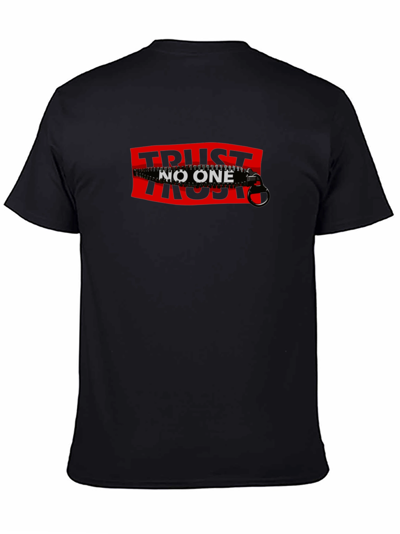 Trust No One Graphic Tee - Black Cotton T-Shirt
