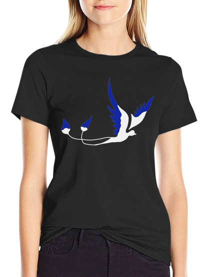 Stylish Black T-Shirt with Unique Bird Graphic