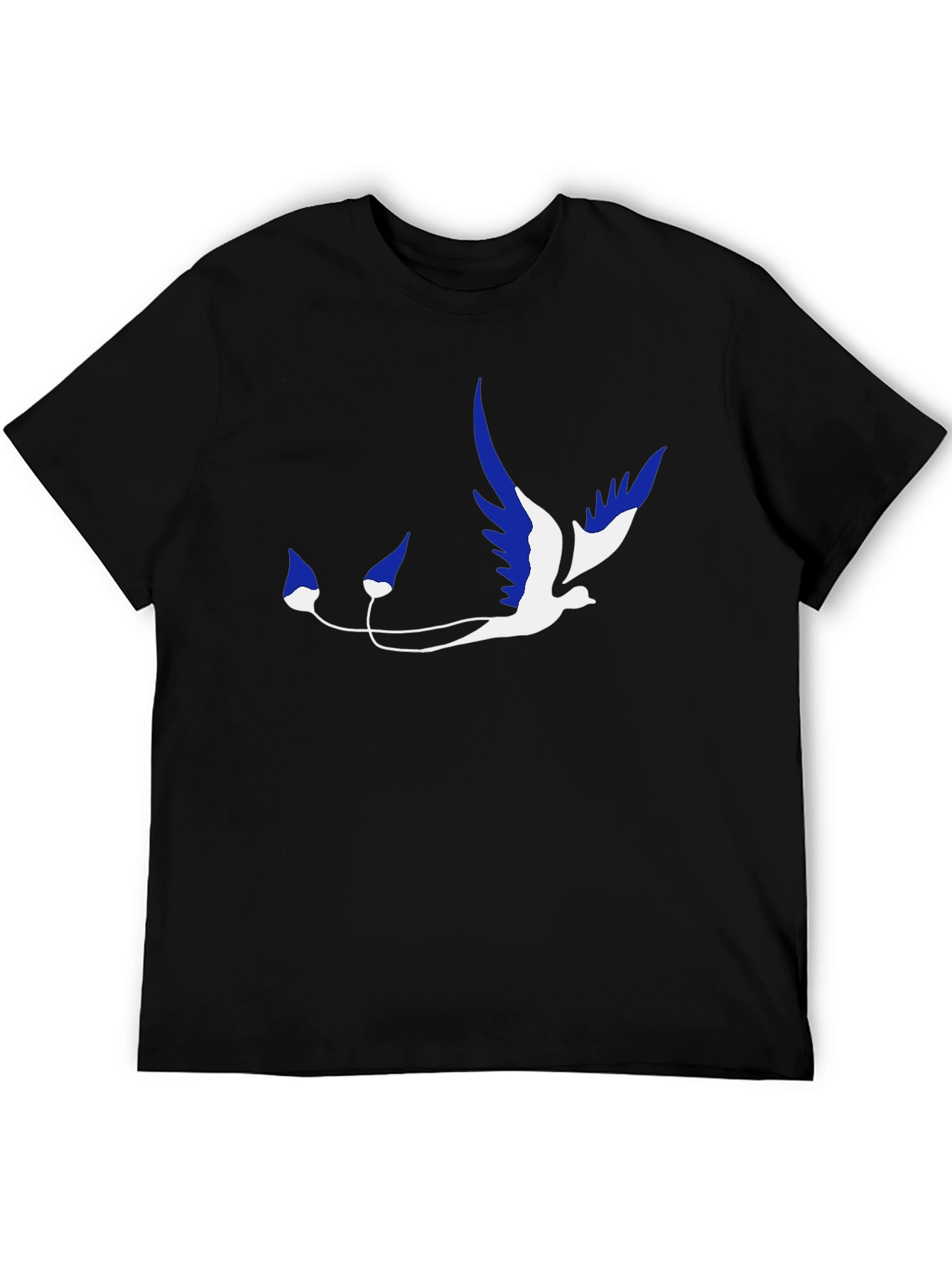 Stylish Black T-Shirt with Unique Bird Graphic