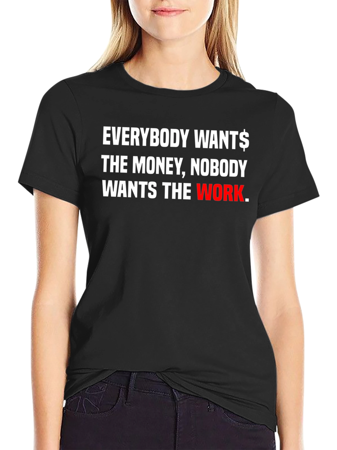 Everybody Wants Money Graphic Black Tee