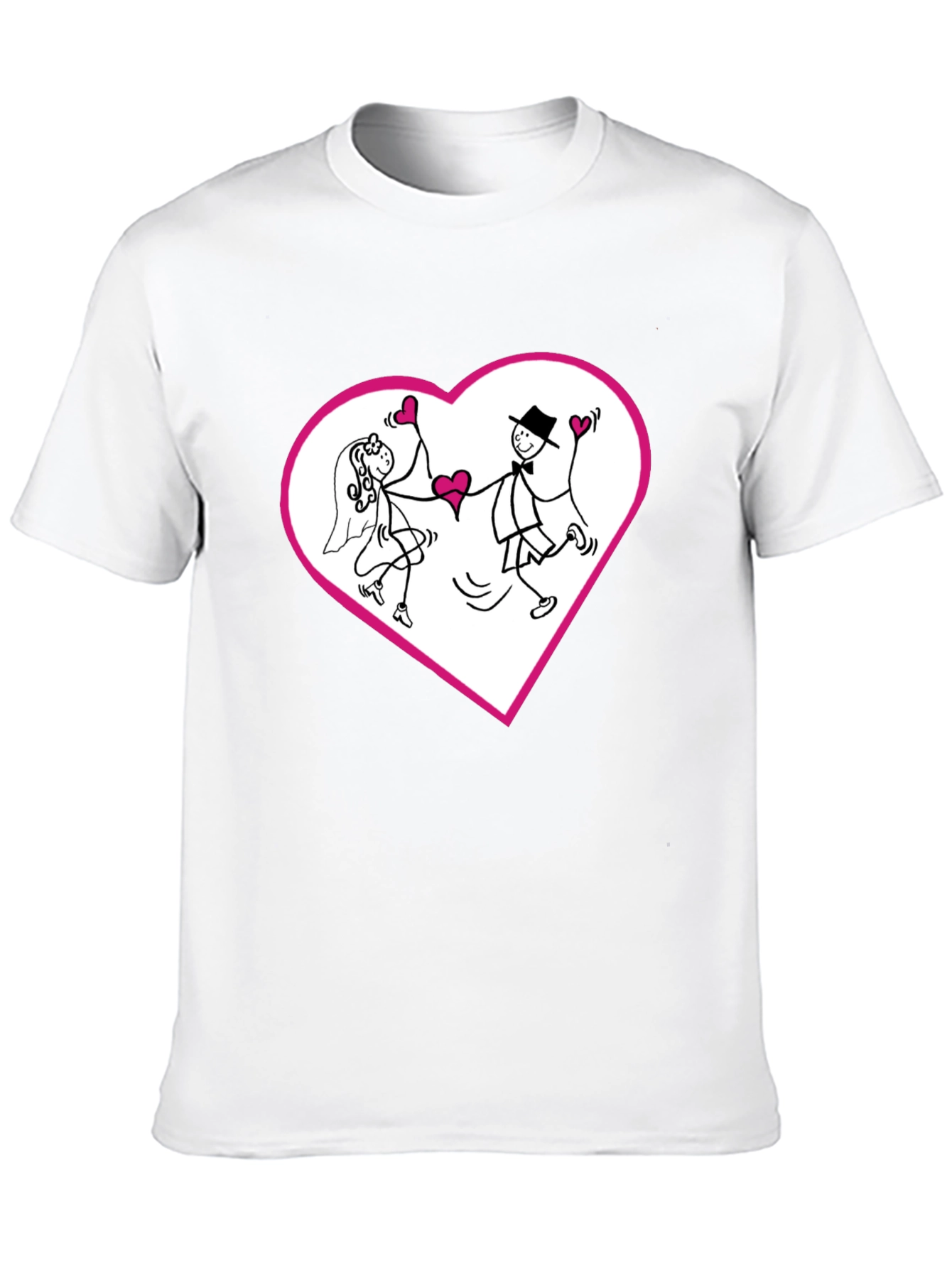 Heart Couple Graphic Tee - Love Wedding T-Shirt