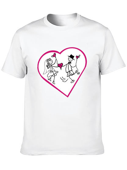 Heart Couple Graphic Tee - Love Wedding T-Shirt