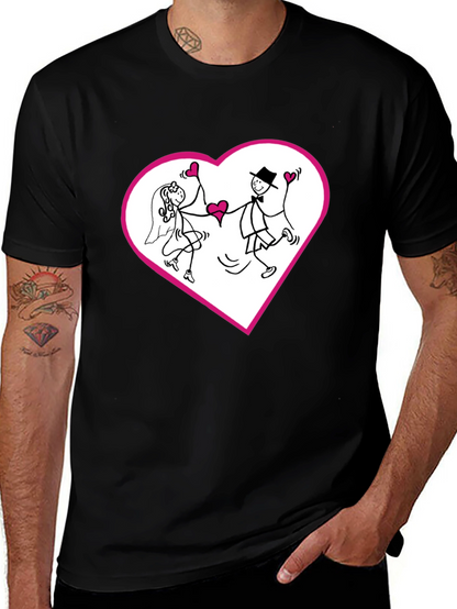 Heart Couple Graphic Tee - Love Wedding T-Shirt