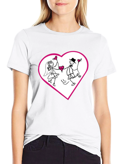 Heart Couple Graphic Tee - Love Wedding T-Shirt