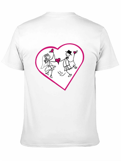 Heart Couple Graphic Tee - Love Wedding T-Shirt