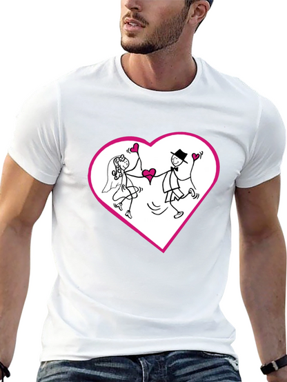 Heart Couple Graphic Tee - Love Wedding T-Shirt