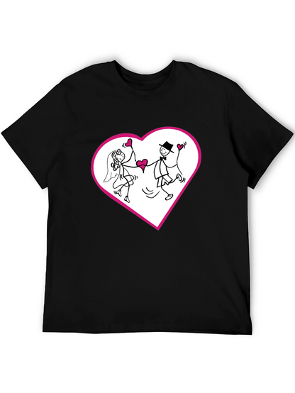 Heart Couple Graphic Tee - Love Wedding T-Shirt