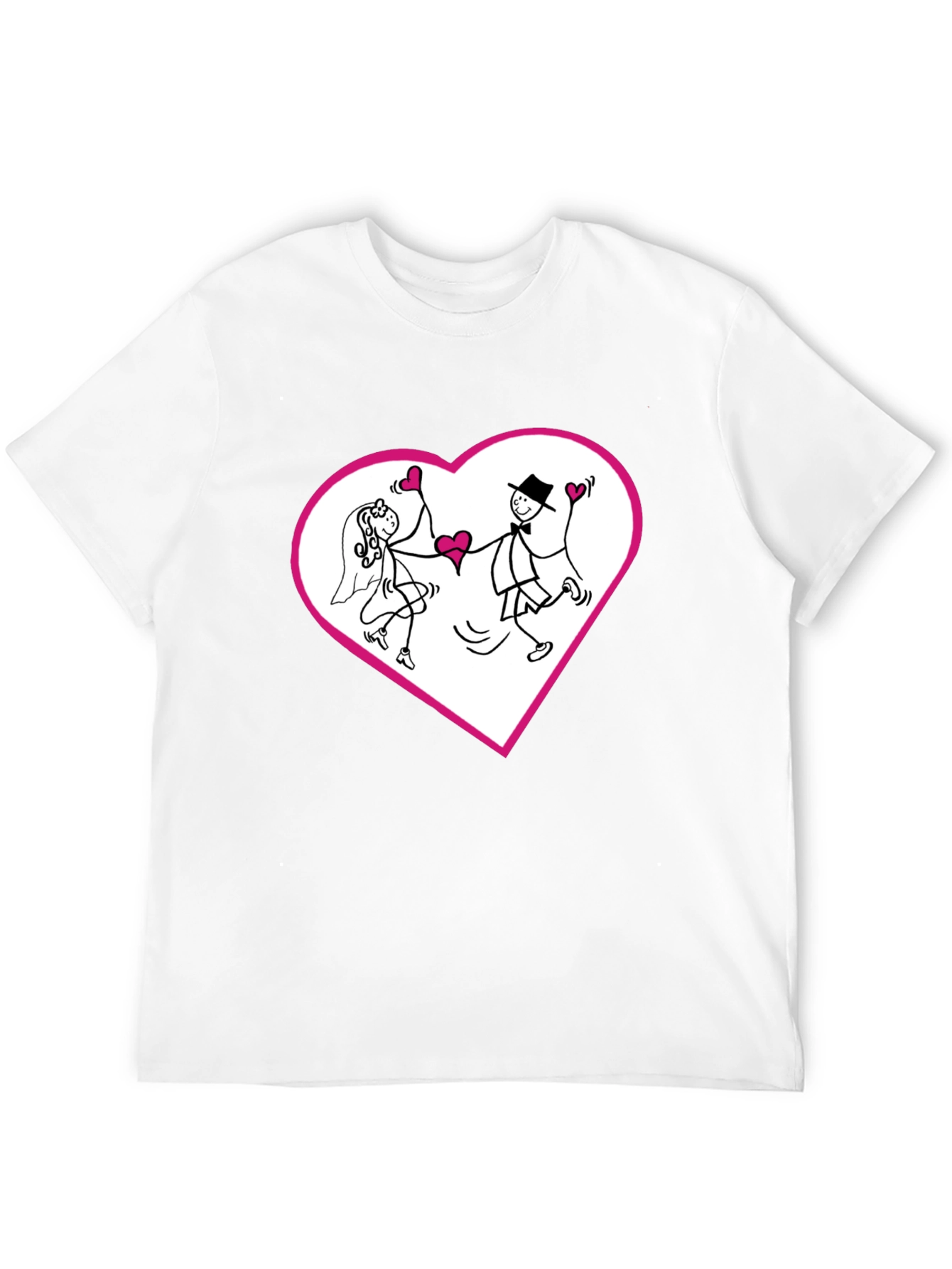 Heart Couple Graphic Tee - Love Wedding T-Shirt