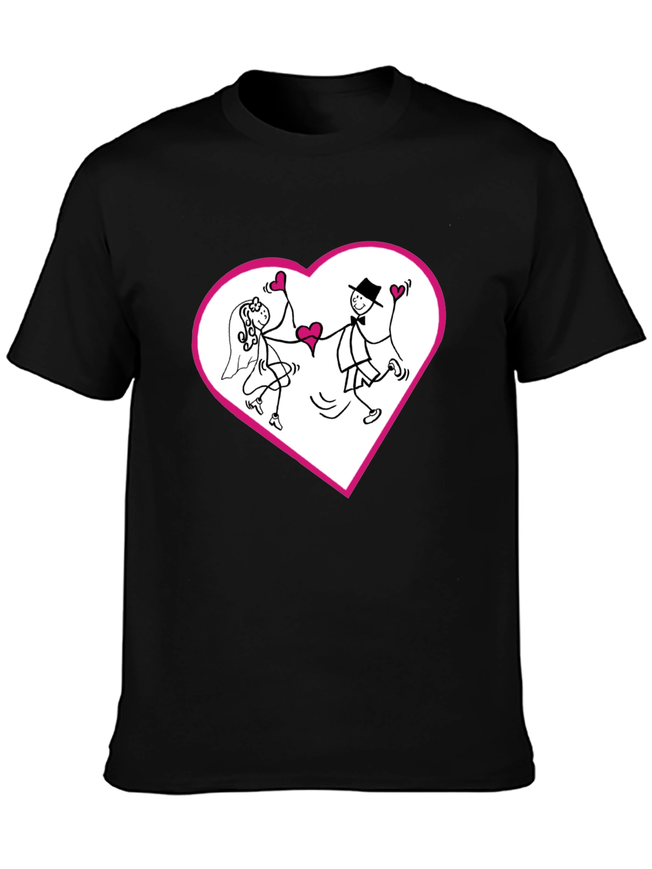 Heart Couple Graphic Tee - Love Wedding T-Shirt