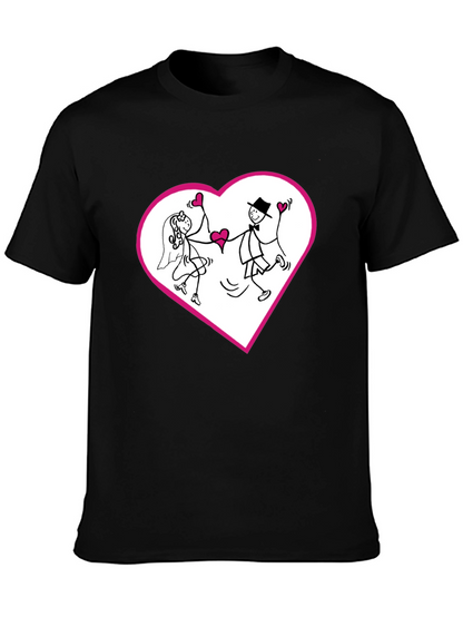 Heart Couple Graphic Tee - Love Wedding T-Shirt