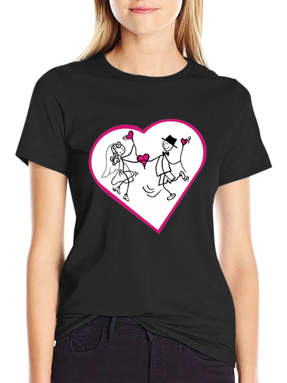 Heart Couple Graphic Tee - Love Wedding T-Shirt