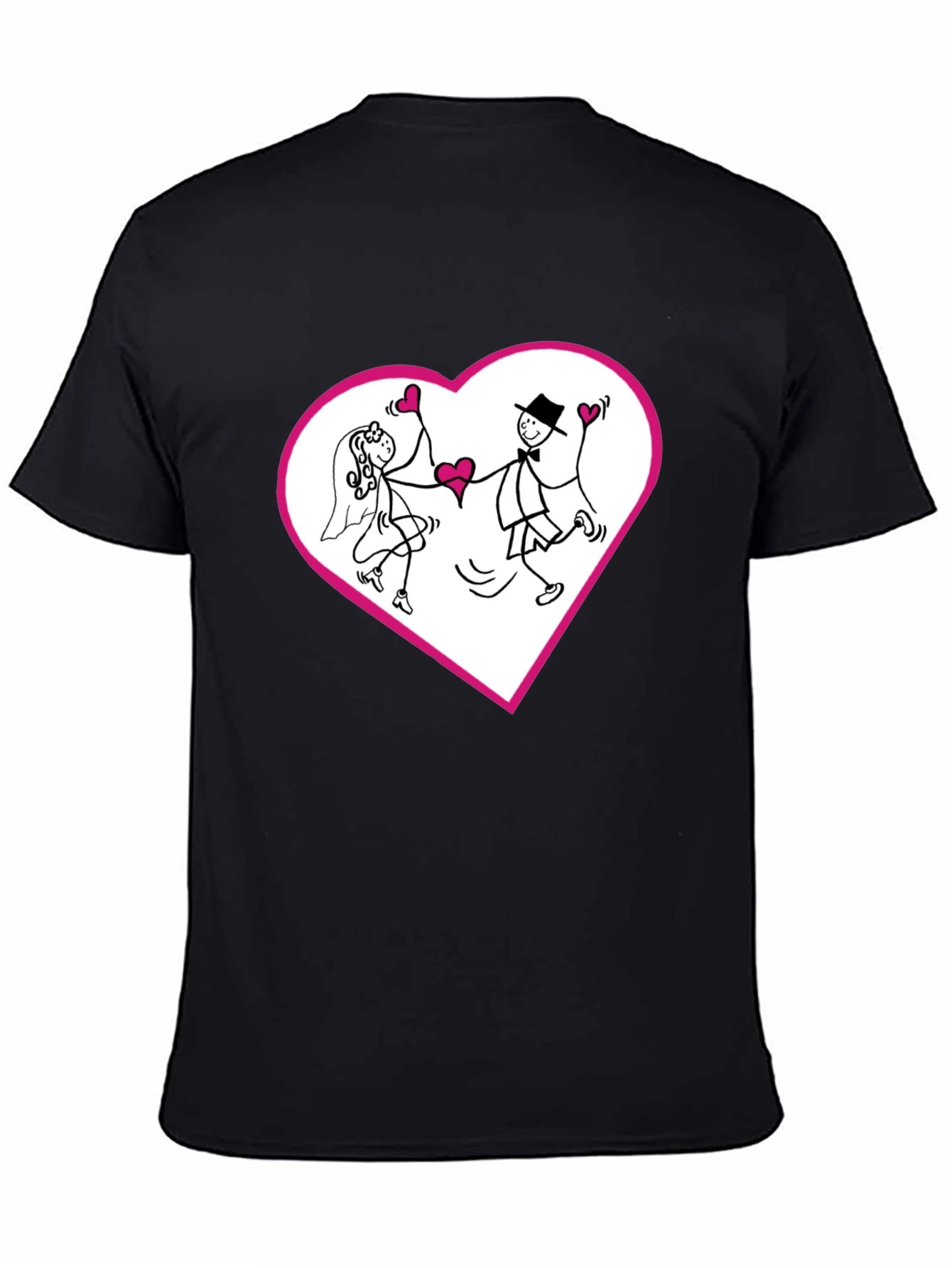 Heart Couple Graphic Tee - Love Wedding T-Shirt