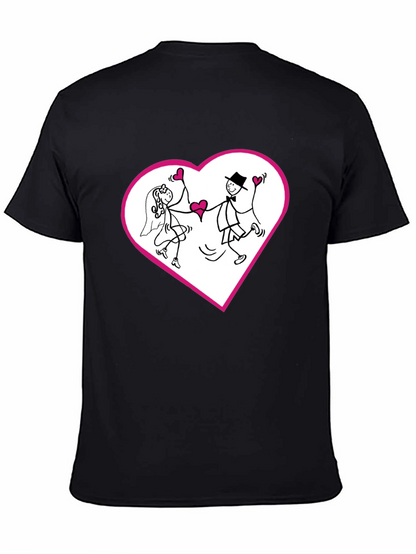 Heart Couple Graphic Tee - Love Wedding T-Shirt