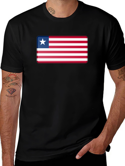 Liberia Flag T-Shirt - Black Patriotic Tee