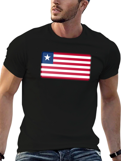 Liberia Flag T-Shirt - Black Patriotic Tee