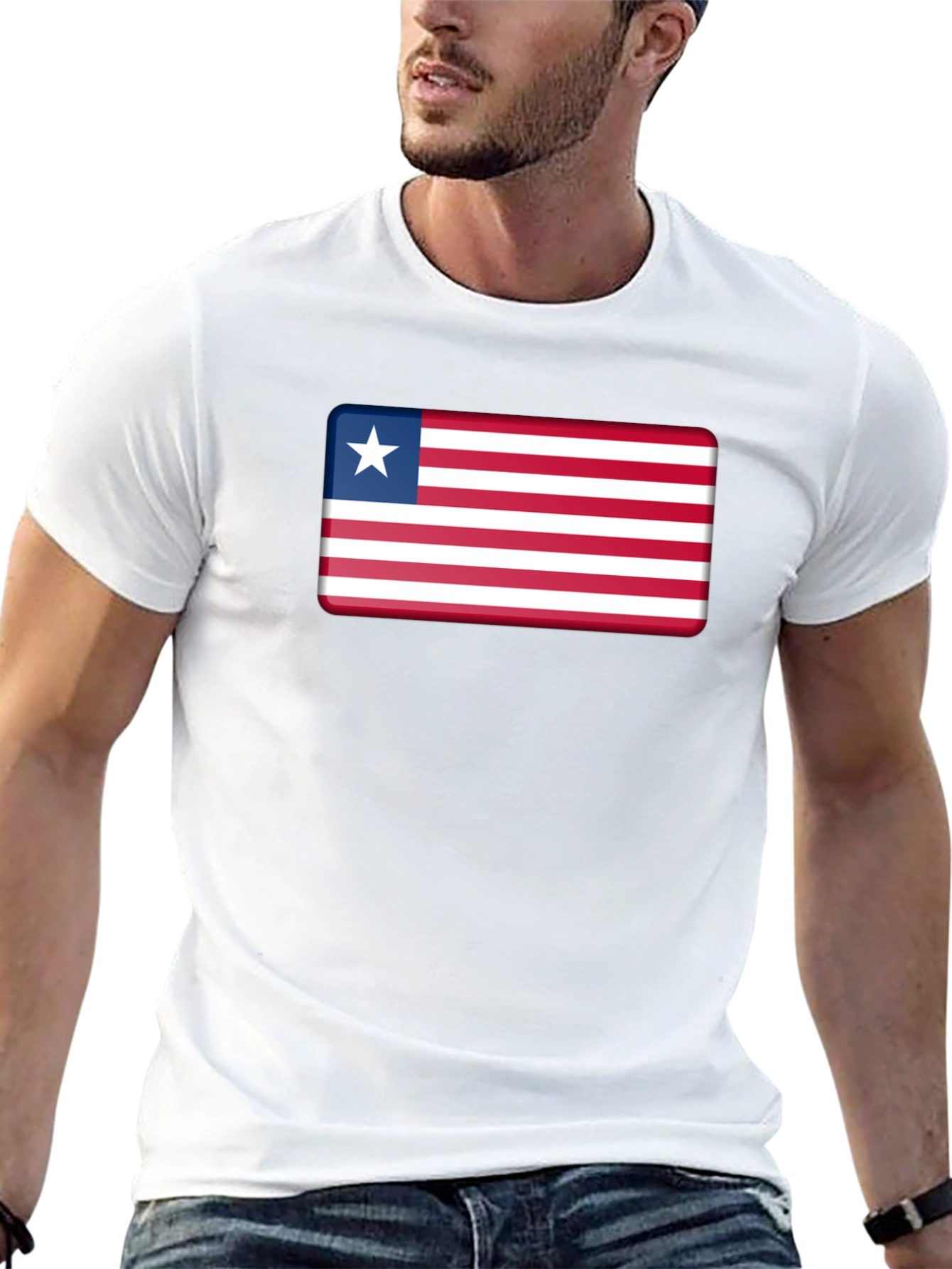 Liberia Flag T-Shirt - Black Patriotic Tee
