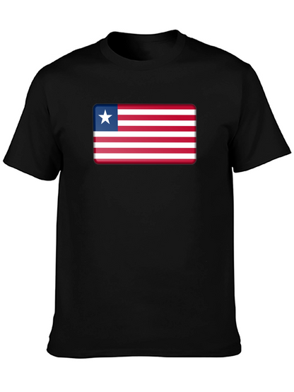 Liberia Flag T-Shirt - Black Patriotic Tee