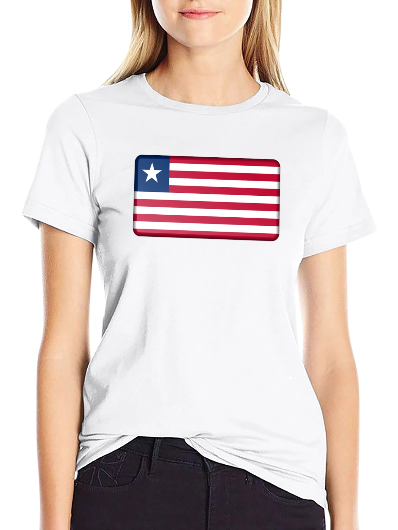 Liberia Flag T-Shirt - Black Patriotic Tee