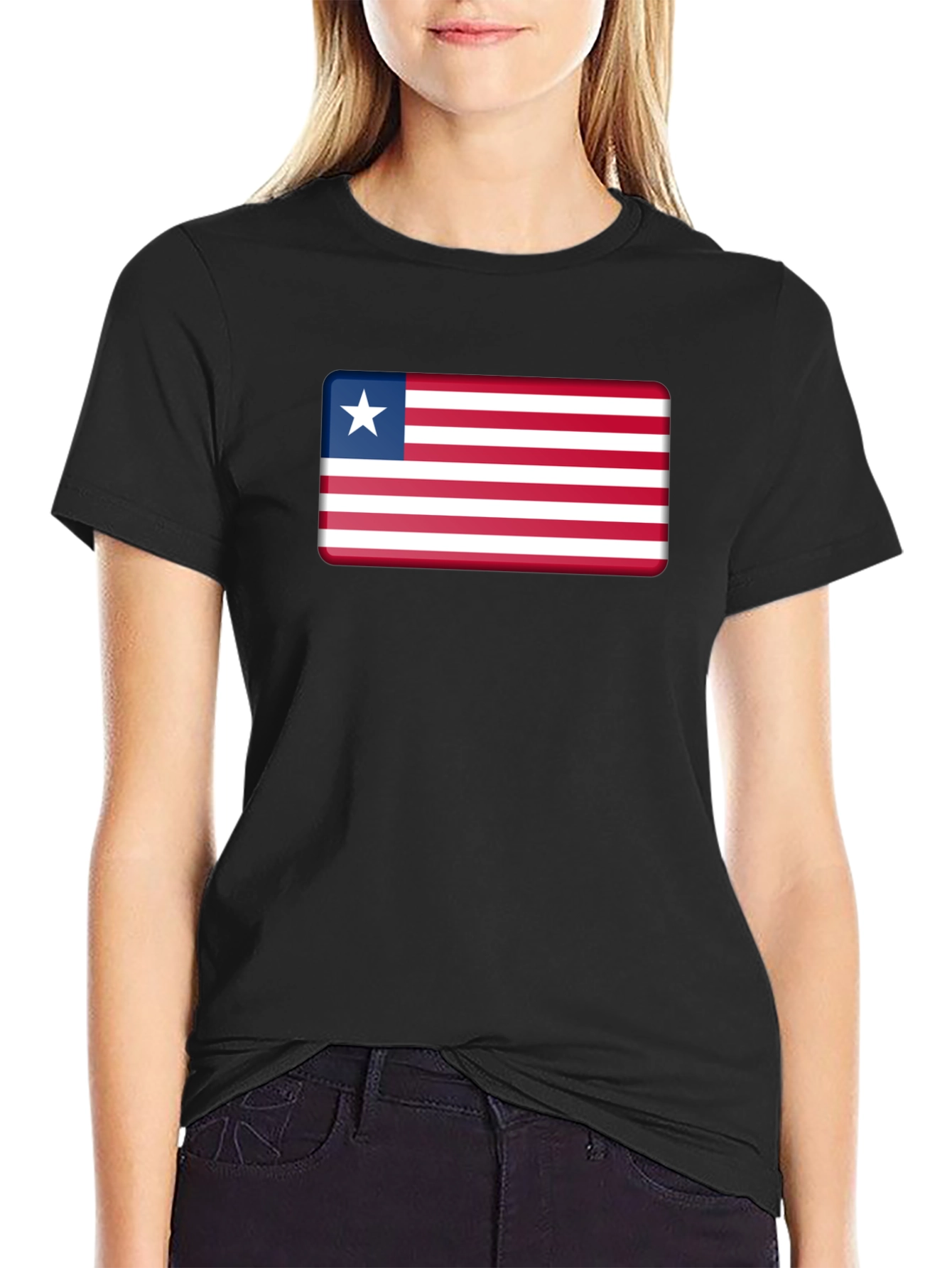 Liberia Flag T-Shirt - Black Patriotic Tee