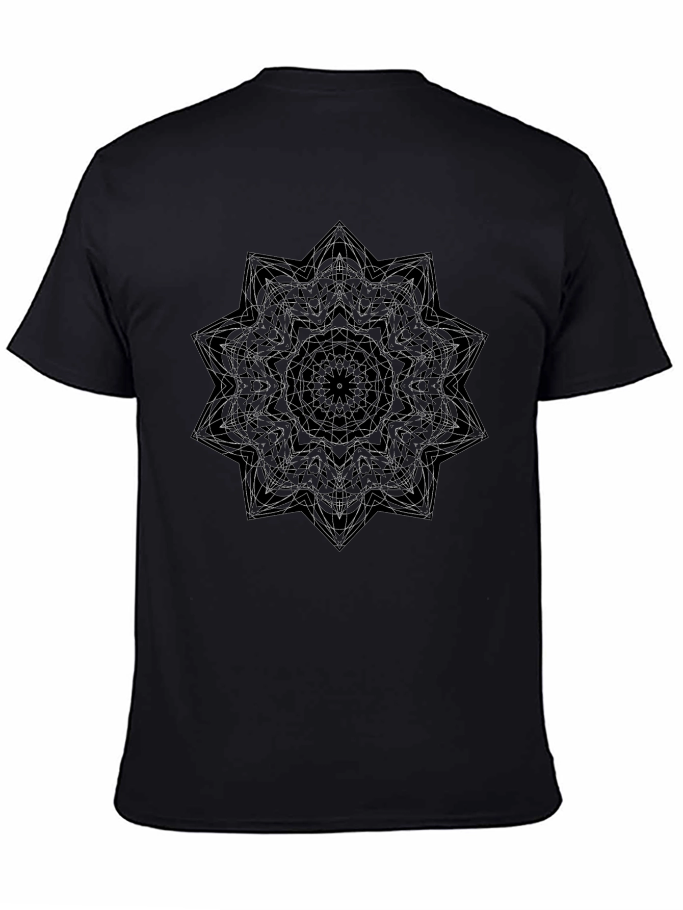 Geometric Mandala Black Tee