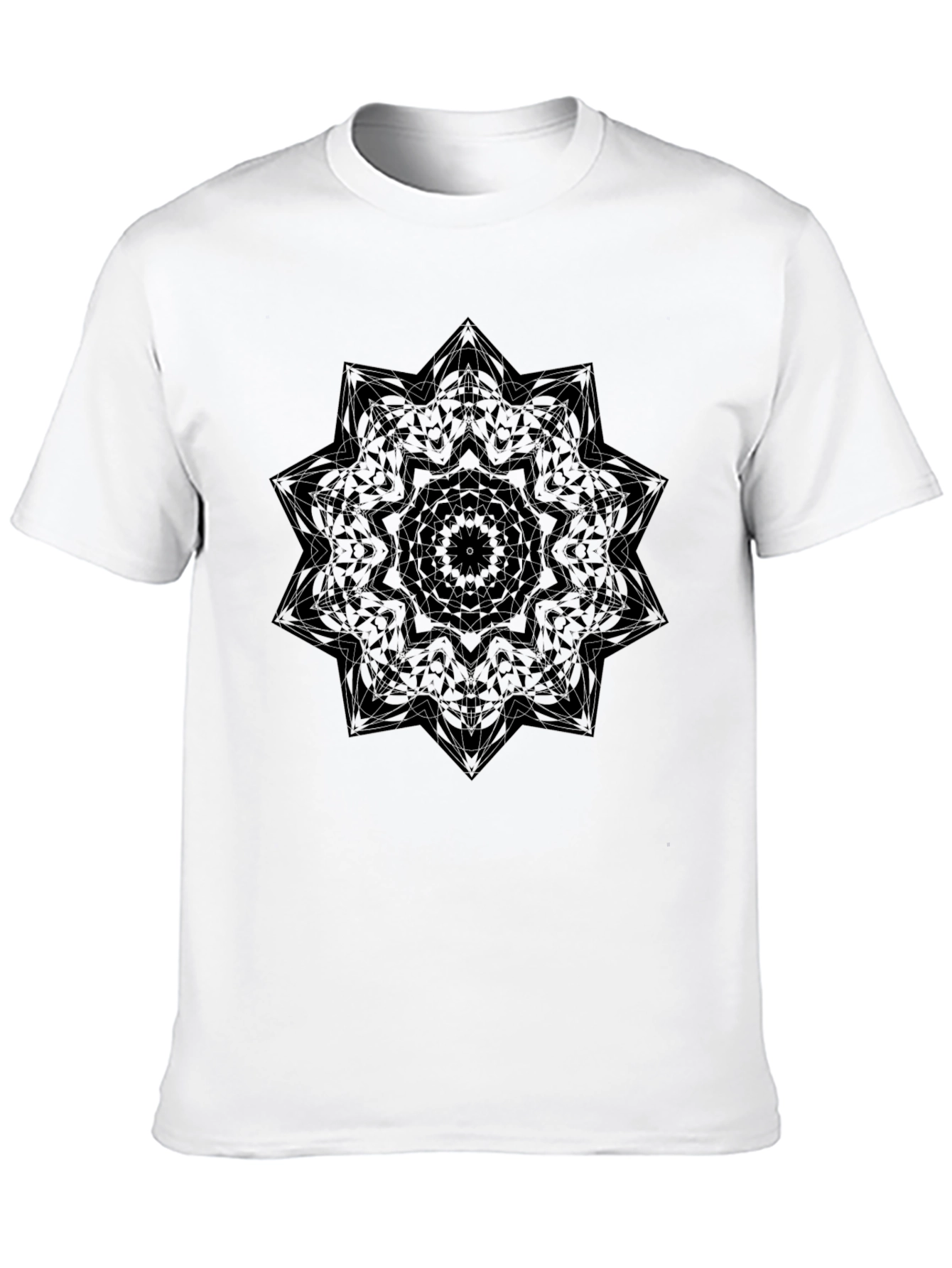 Geometric Mandala Black Tee