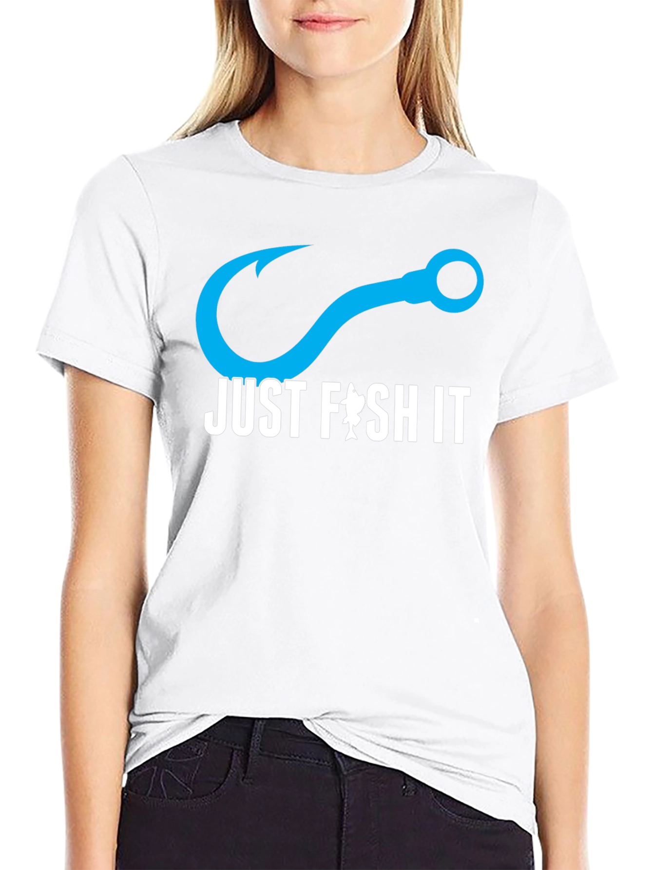 Just Fish It T-Shirt - Black Cotton Tee